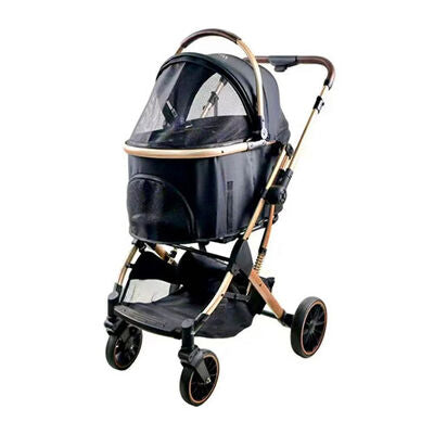 Royalist BC2-G Foldable Pet Stroller for Cats and Dogs Black 75x48x102cm