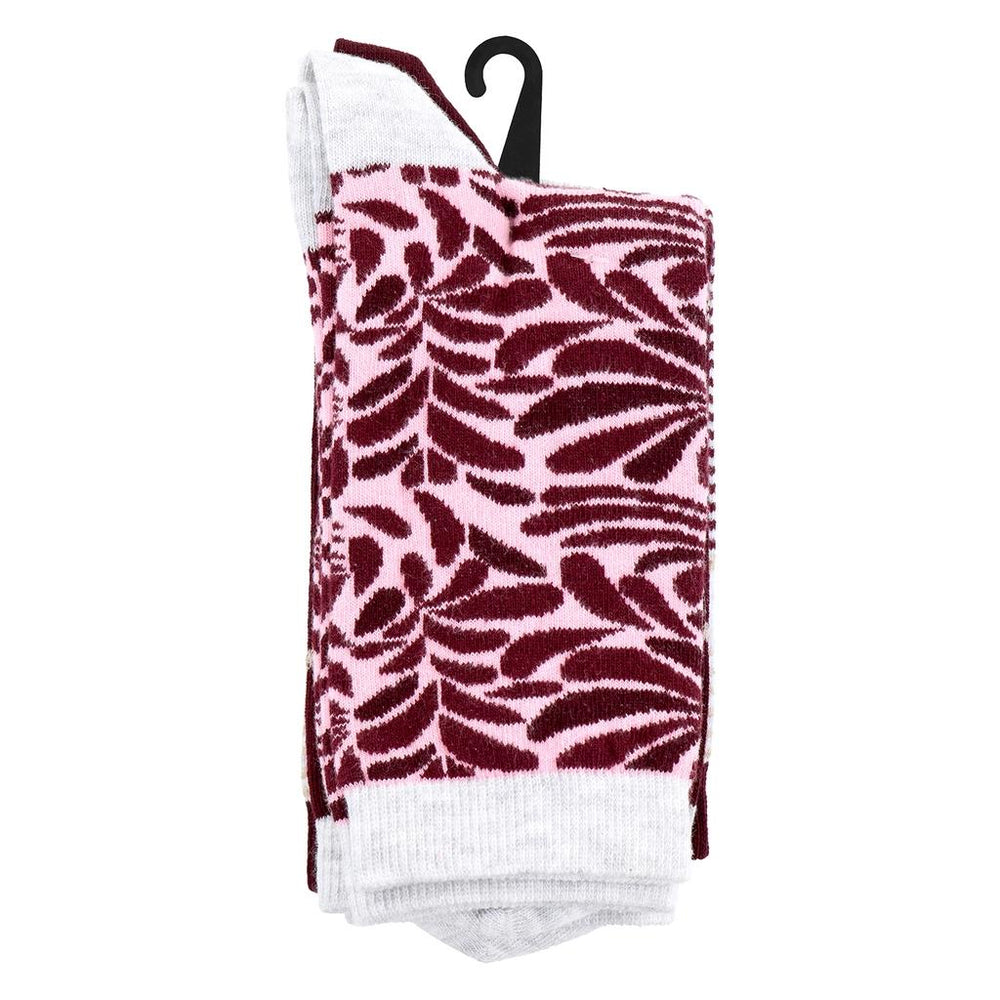Eklips Purple Floral Striped Women's Socks 3-Pack
