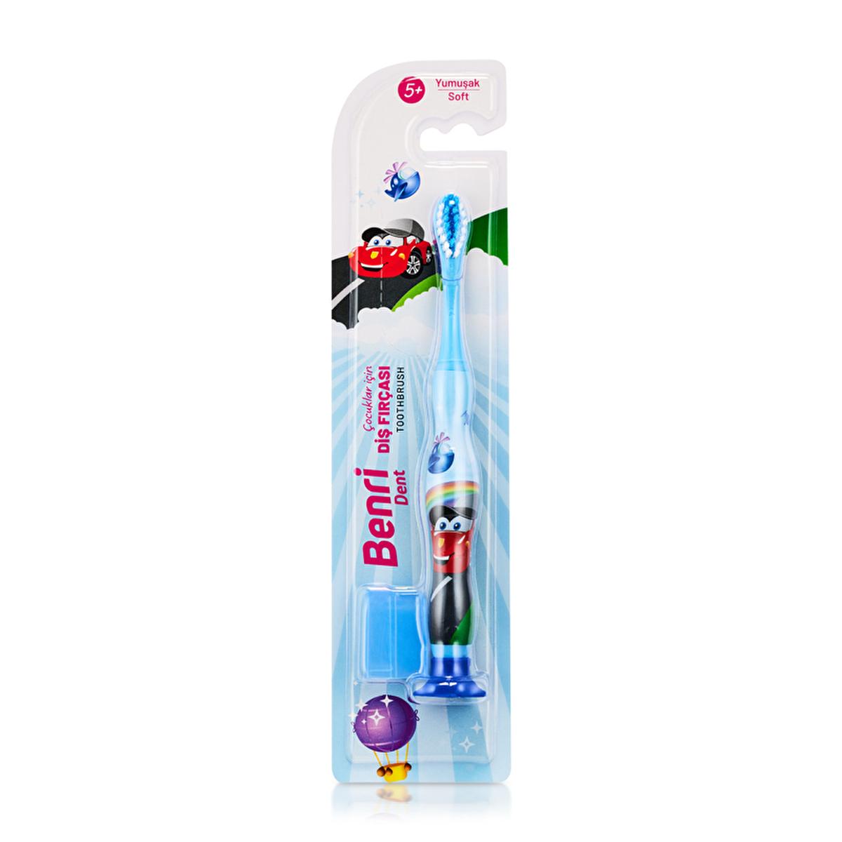 benri dent kids toothbrush front view, benri dent kids toothbrush with protector cap, benri dent kids toothbrush ergonomic handle Benri Dent Kids Toothbrush with Protector Cap - Gentle Oral Care for Children Benri Dent Kids Toothbrush - Soft & Safe for Children benri, kids-toothbrush, soft-toothbrush, toothbrush-for-children, child-safety, oral-care, toothbrush-with-cap, vacuum-base, dentist-recommended, ai-generated