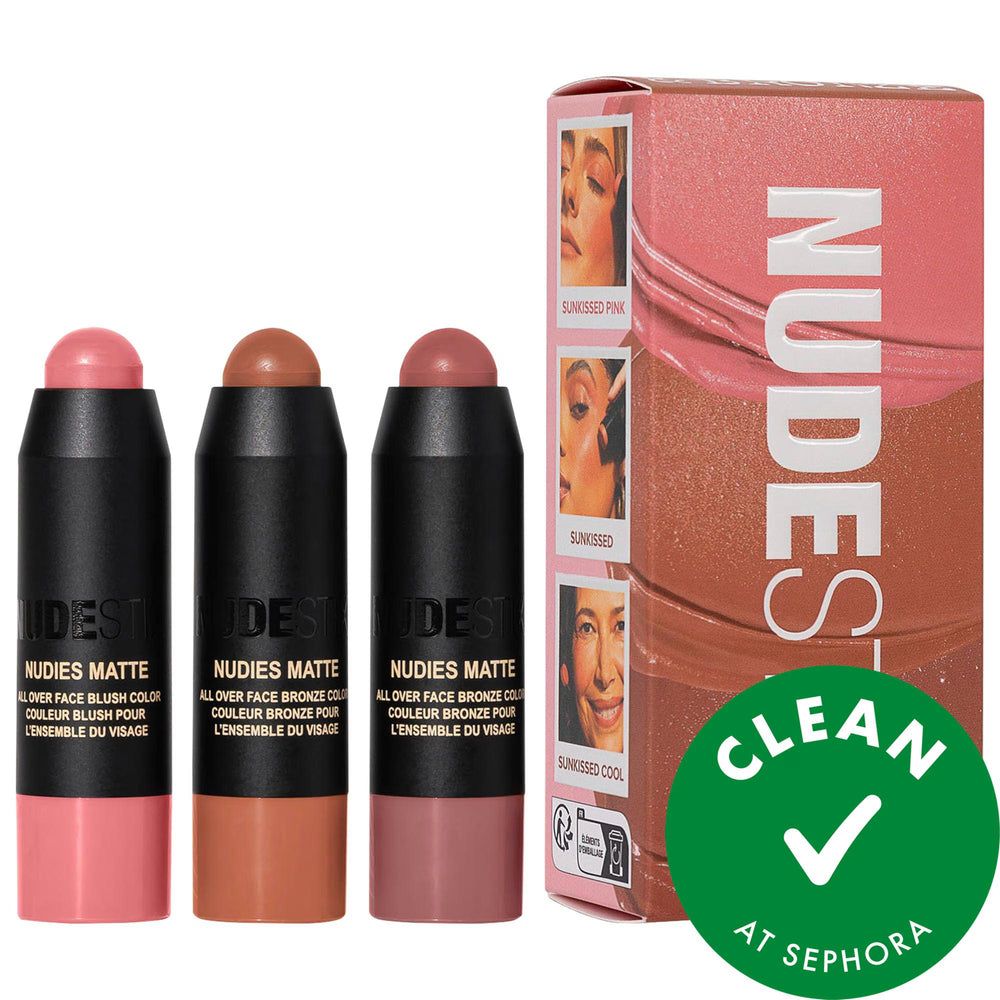 Nudie Mini Sunkissed Blush & Bronze 3pc Kit - Vegan, Gluten-Free, Cruelty-Free Makeup Set for Natural Look Nudie Mini Sunkissed Makeup Kit - Vegan & Cruelty-Free Mini Makeup Kit, Vegan Makeup, Gluten-Free Makeup, Cruelty-Free Makeup, Natural Makeup Look, Sunkissed Makeup, CLEAN at Sephora, Travel Size Makeup, Limited Edition Makeup, Everyday Makeup, Natural Beauty Products, Clean Beauty, Makeup for Sensitive Skin