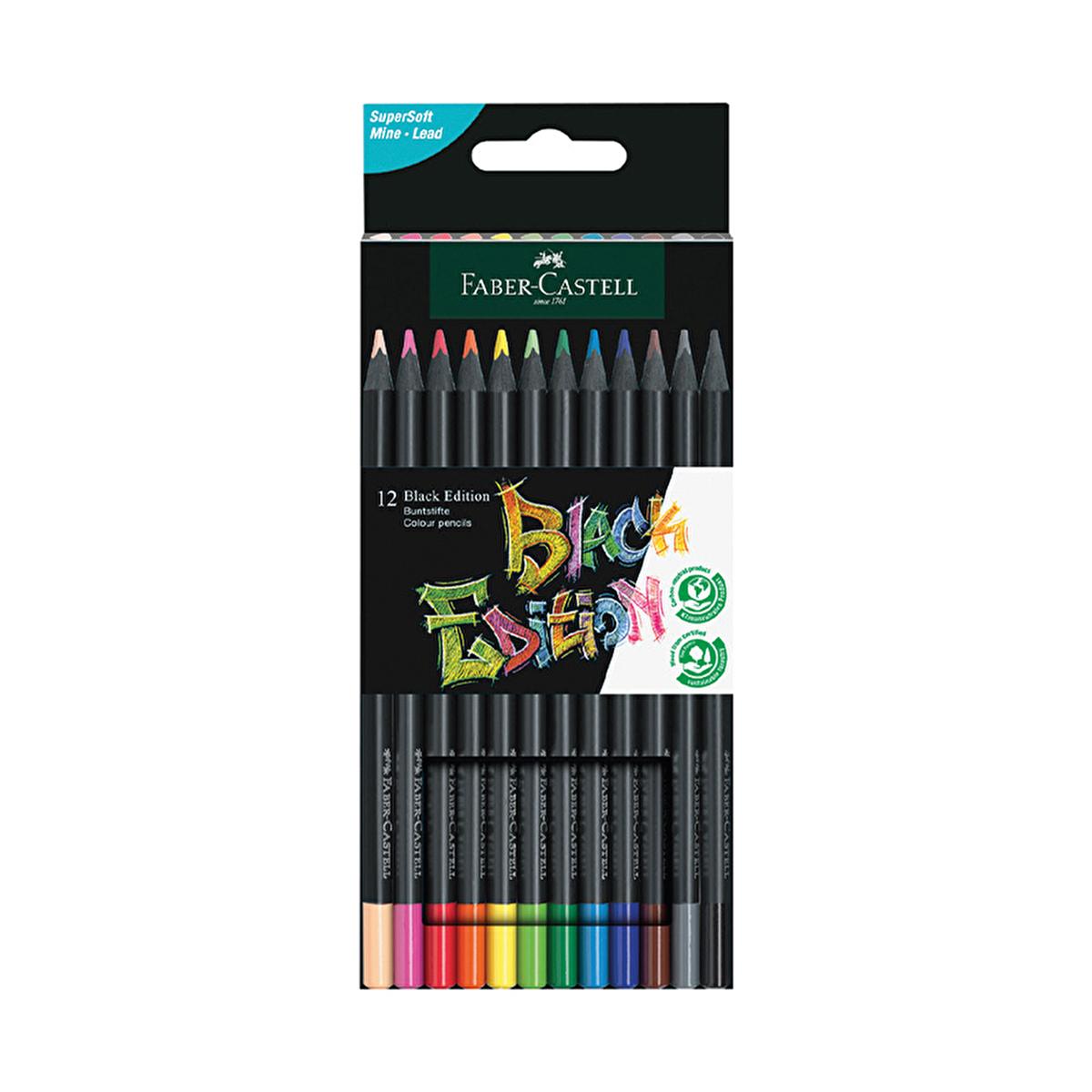 Faber Castell Black Edition: 12 Vibrant Colored Pencils for Black & White Paper - Soft Core, Break-Resistant, Sustainable Faber Castell Black Pencils: Vibrant Colors on Black Paper colored pencils, drawing pencils, coloring pencils, black paper pencils, vibrant colored pencils, ergonomic colored pencils, sustainable colored pencils, Faber Castell colored pencils, artist colored pencils, soft core colored pencils, art supplies, drawing, coloring, sketching, artists, hobbyists, art, vibrant colors, sustainabl