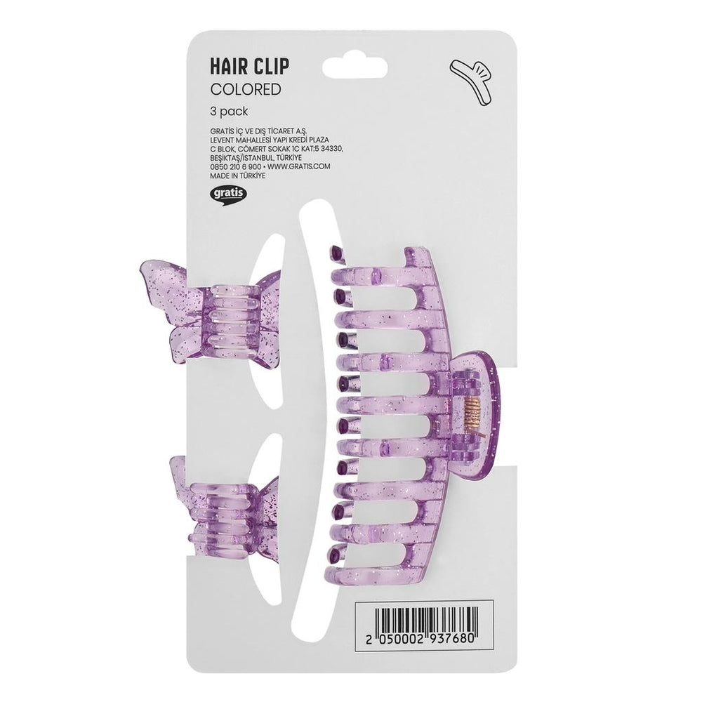 Eklips Lilac Butterfly Claw Hair Clip Set for Easy Styling