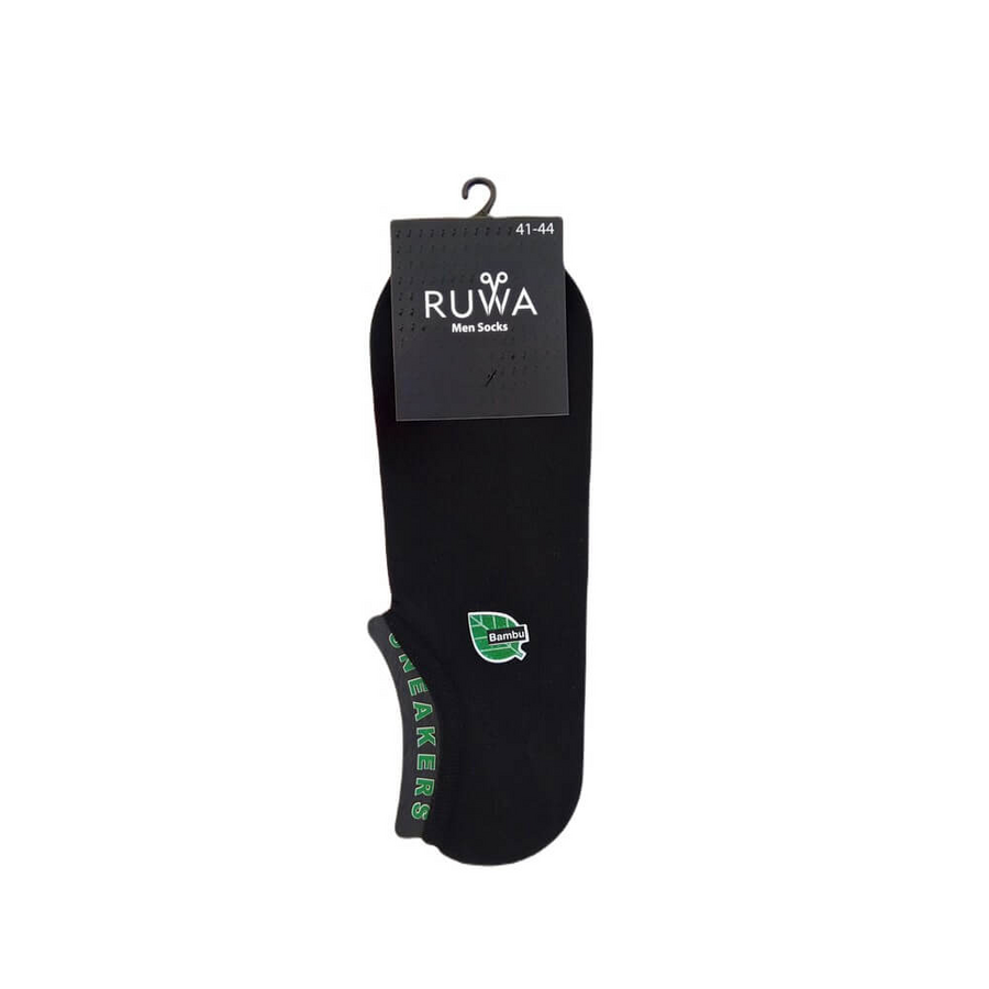 Ruwa 103 Men's Black Sneaker Socks, Breathable Fit