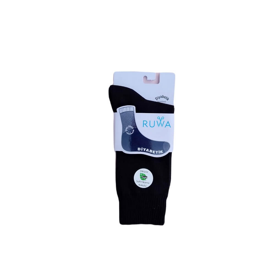 Ruwa 151 Men's Diabetic Socks Seamless Comfort Black
