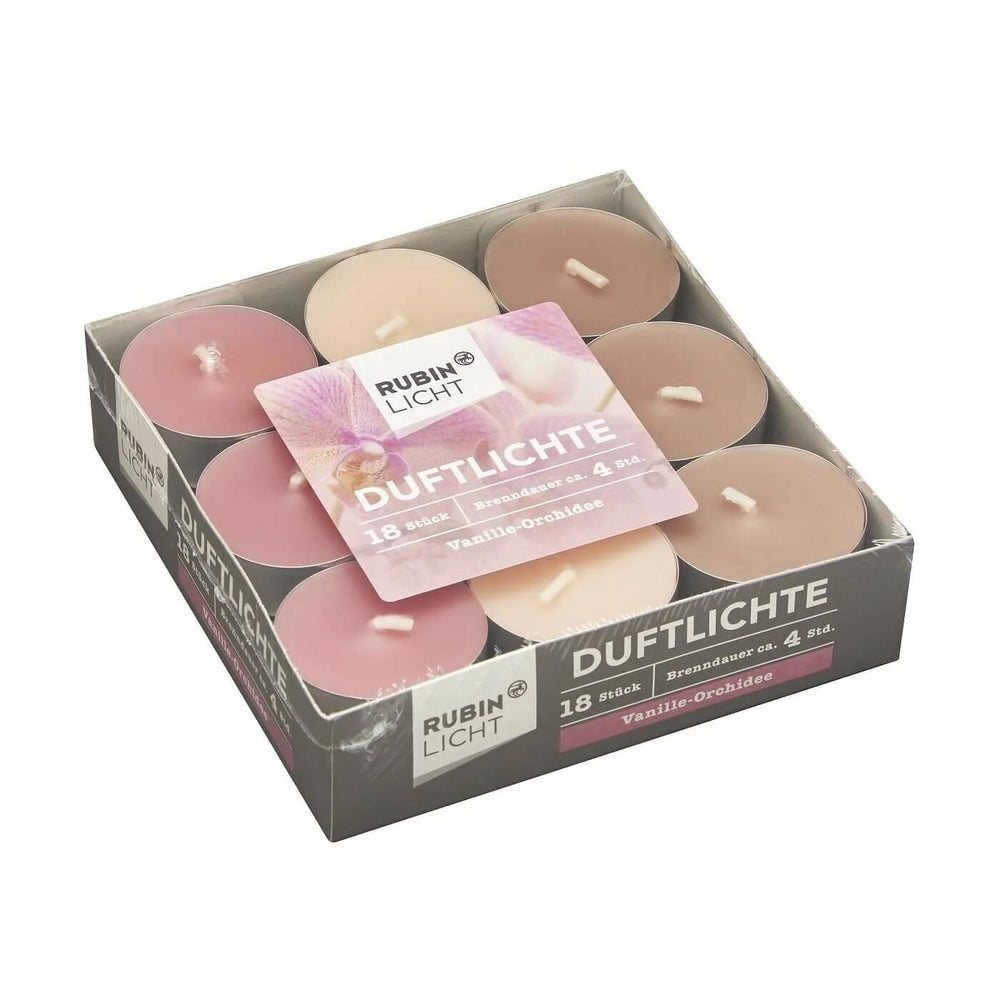 Rubin Licht Vanilla Orchid Scented Tealight Candles 18 Pack