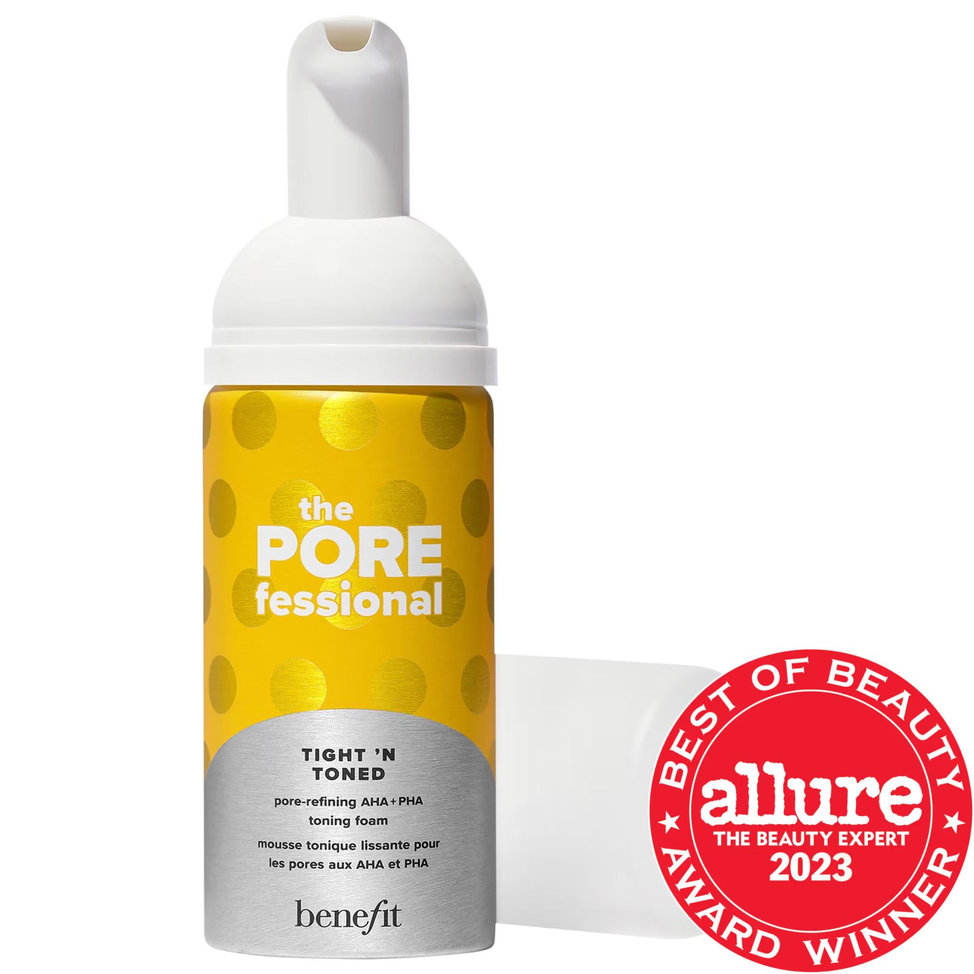 Benefit Cosmetics The POREfessional Tight 'n Toned Pore-Refining AHA+PHA Toner - Facial Toner for Minimized Pores, Gentle Exfoliation, Sensitive Skin Friendly Tight 'n Toned Toner - Pore-Refining AHA+PHA Toner by Benefit Cosmetics facial toner, pore-refining toner, AHA PHA toner, exfoliating toner, sensitive skin toner, dermatologist tested toner, chemical-free skincare, recyclable packaging skincare, Benefit Cosmetics, skincare, beauty, pore minimization, gentle exfoliation, eco-friendly, sustainable skinc