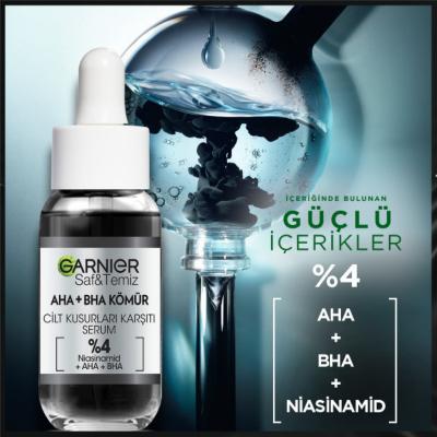 Garnier Face Serum - AHA BHA Charcoal Serum with Niacinamide for Acne Treatment and Skin Imperfections - image 3