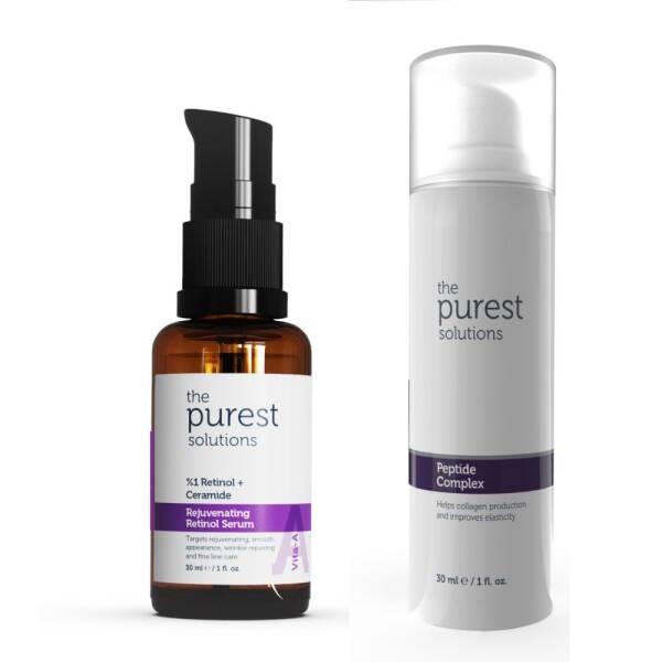 The Purest Solutions Anti-Aging Skincare Set - Retinol Serum & Peptide Complex for Smoother, Youthful Skin - Face Serum
