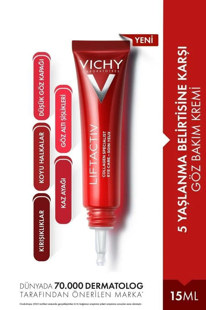 Vichy Liftactive Collagen Specialist Anti-Aging Eye Cream - Reduces Fine Lines & Wrinkles, 0.51 fl oz - Eye Cream
