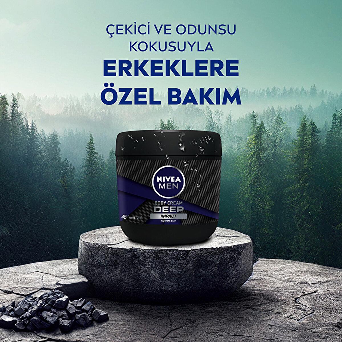 Nivea Men Moisturizing Hand and Body Cream Deep Impact - 48 Hour Moisturization, Non-Greasy, Woody Fragrance Nivea Men Deep Impact Moisturizing Cream - 48hr Hydration Nivea Men Moisturizing Cream, Hand and Body Cream for Men, Long-lasting Moisturization, Non-greasy Skincare, Woody and Spicy Fragrance, Skincare for Men, Moisturizing Cream, Body Care, Men's Grooming, Skincare Essentials, Nivea Deep Impact, 48 Hour Moisturization, men's skincare products, body moisturizer for men, non-greasy moisturizer, men's