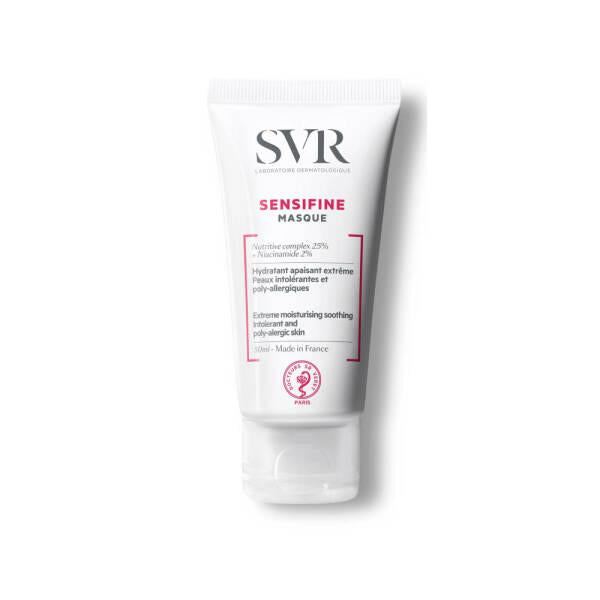 svr sensifine masque 50ml packaging, application of svr sensifine masque on sensitive skin SVR Sensifine Masque - Hydrating Face Mask | 50ml SVR Sensifine Masque - Hydrating Face Mask svr, sensitive-skin, face-mask, hydrating-mask, skin-care, moisturizer, gel-cream, ai-generated, nourishing, soothing