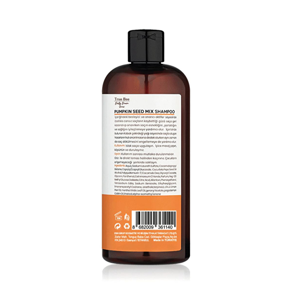 True Bee Daily Dream: Pumpkin Seed Oil Shampoo for Hair Loss, Repair & Growth | Natural, Nourishing & Strengthening - 400 ml True Bee Pumpkin Seed Oil Shampoo: Hair Loss & Repair | Natural pumpkin seed shampoo, hair loss shampoo, damaged hair repair shampoo, natural hair shampoo, nourishing shampoo, organic shampoo, True Bee shampoo, hair strengthening shampoo, shampoo for thin hair, shampoo for hair growth, shampoo, hair care, hair repair, hair growth, hair thickening, anti-hair loss, natural ingredients, 