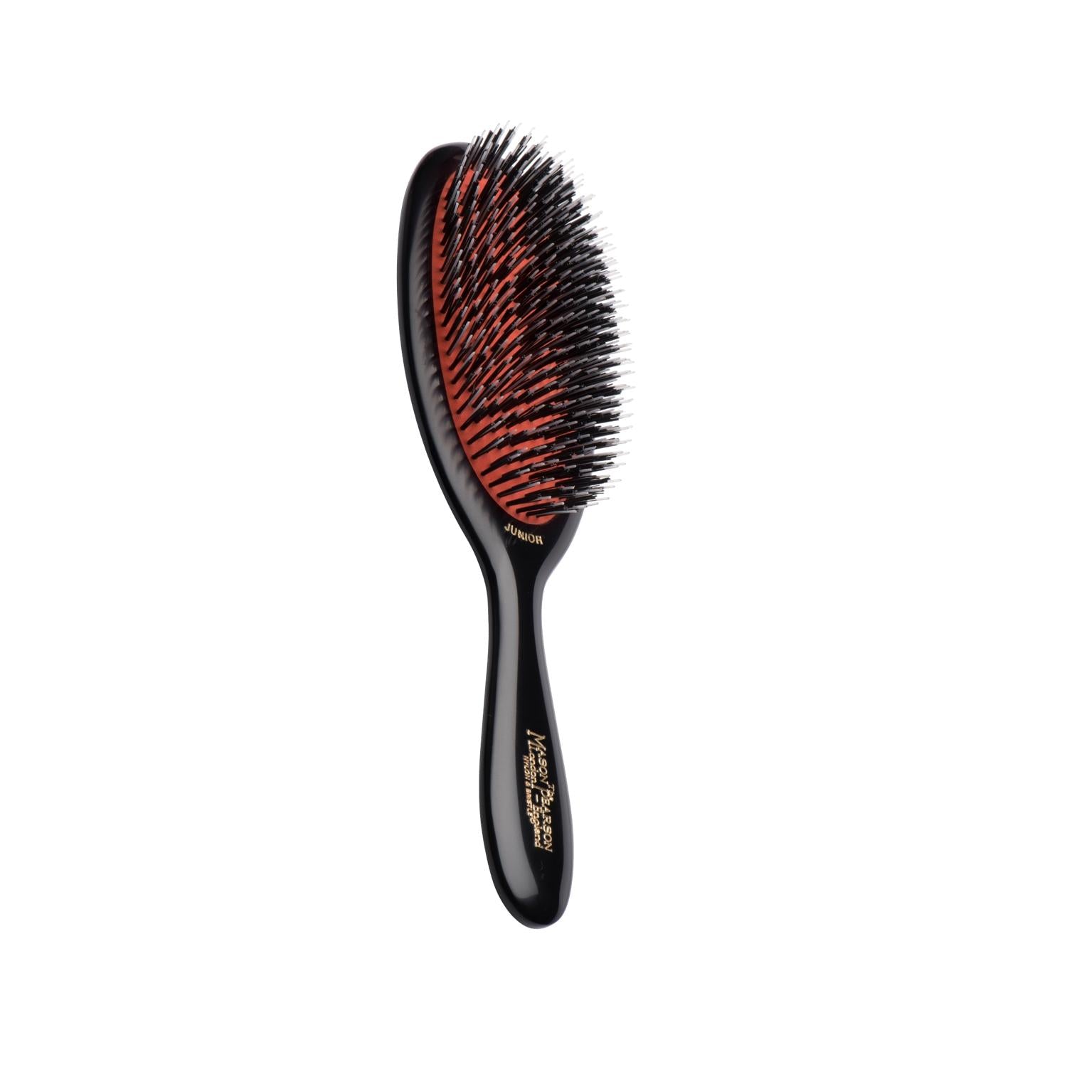 Mason Pearson Junior Bristle Nylon BN2 Dark Hair Brush for Kids - Gentle Detangling &amp; Styling Mason Pearson Junior Hair Brush - Gentle Detangling for Kids Mason Pearson Junior Hair Brush, Children&#39;s hair care, Nylon bristle brush, Kids hair brush, Detangling hair brush for kids, Gentle hair care, Children&#39;s grooming, Hair care for sensitive scalps, Durable hair brushes, Easy to clean hair brushes