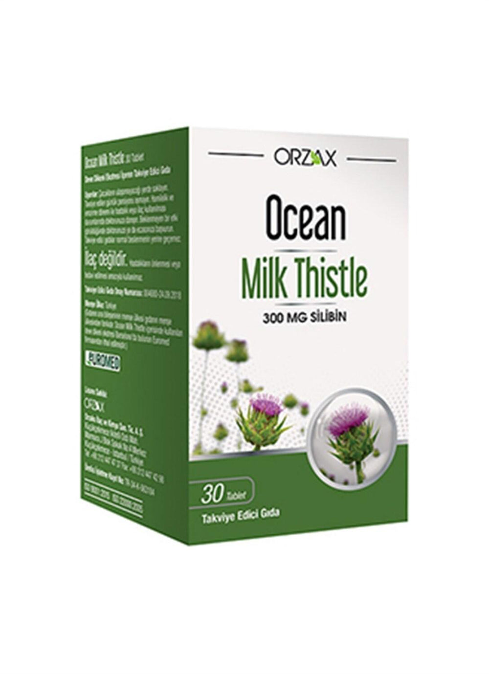 Ocean Milk Thistle Dietary Supplement - 300mg Silibin per Tablet, 30 Count - Vitamin & Supplement