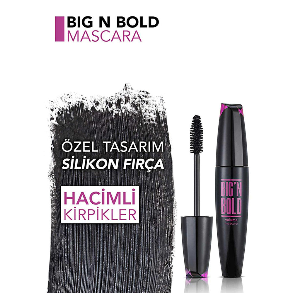 Flormar Big N Bold Volumizing Mascara - Dramatic Eyelash Enhancement, Long-Lasting, Waterproof Option - view 2