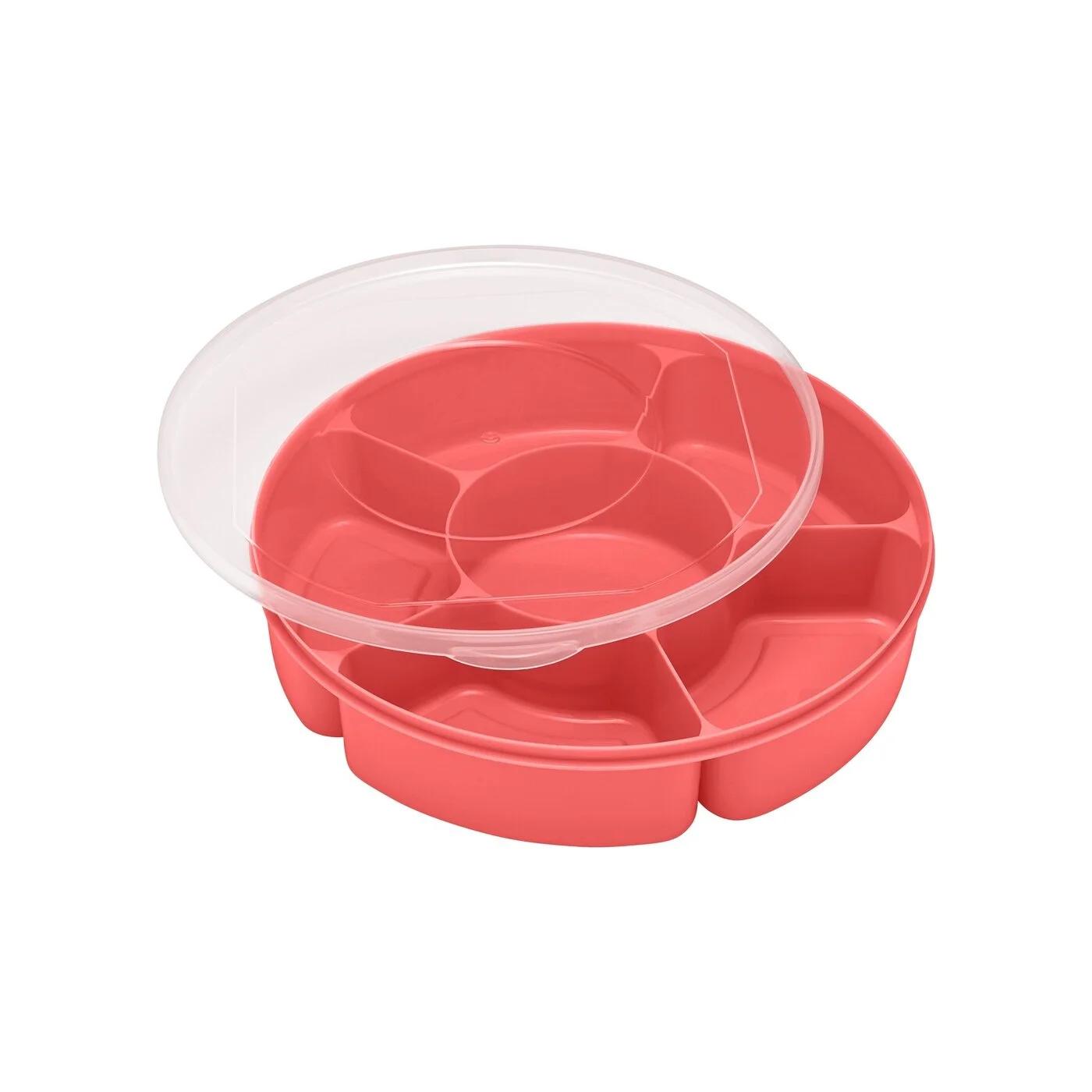 Ideenwelt 5-Compartment Red Snack Box for On-the-Go