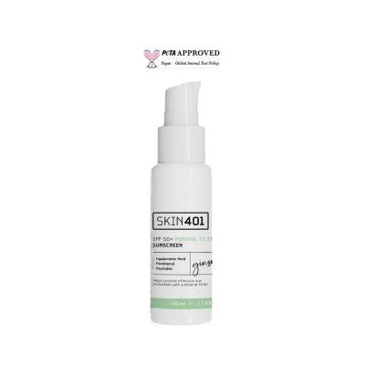 Skin401 SPF50+ Mineral Filter Sunscreen - Vegan, Cruelty-Free, Centella Asiatica Extract - 1.69 fl oz Skin401 SPF50+ Mineral Sunscreen - Vegan &amp; Cruelty-Free mineral sunscreen, SPF 50+ sun protection, vegan skincare, cruelty-free cosmetics, Centella Asiatica extract sunscreen, sun protection, skincare, vegan products, cruelty-free products, sensitive skin friendly, outdoor activities, daily sun protection
