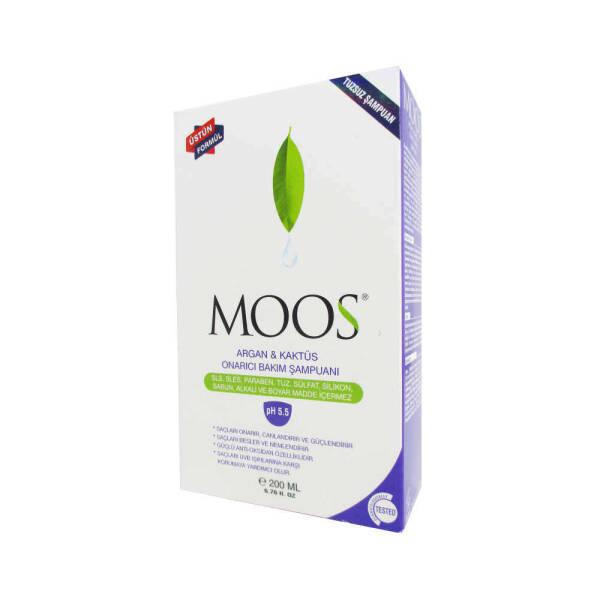 Moos Argan and Cactus Intensive Care Shampoo for Damaged Hair - 200ml, Nourishing & Moisturizing - Shampoo