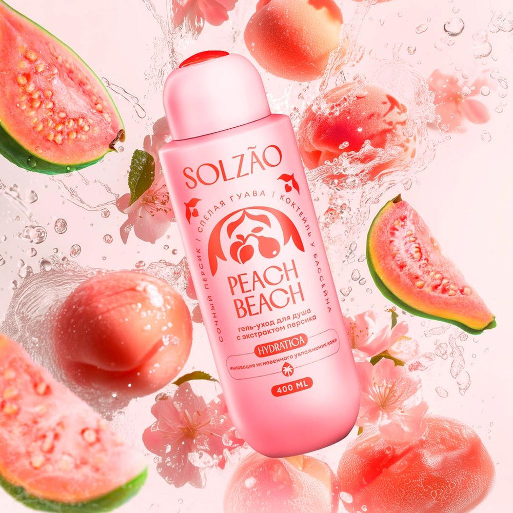 Solzao Peach Beach Shower Gel for Soft Skin 400 ml