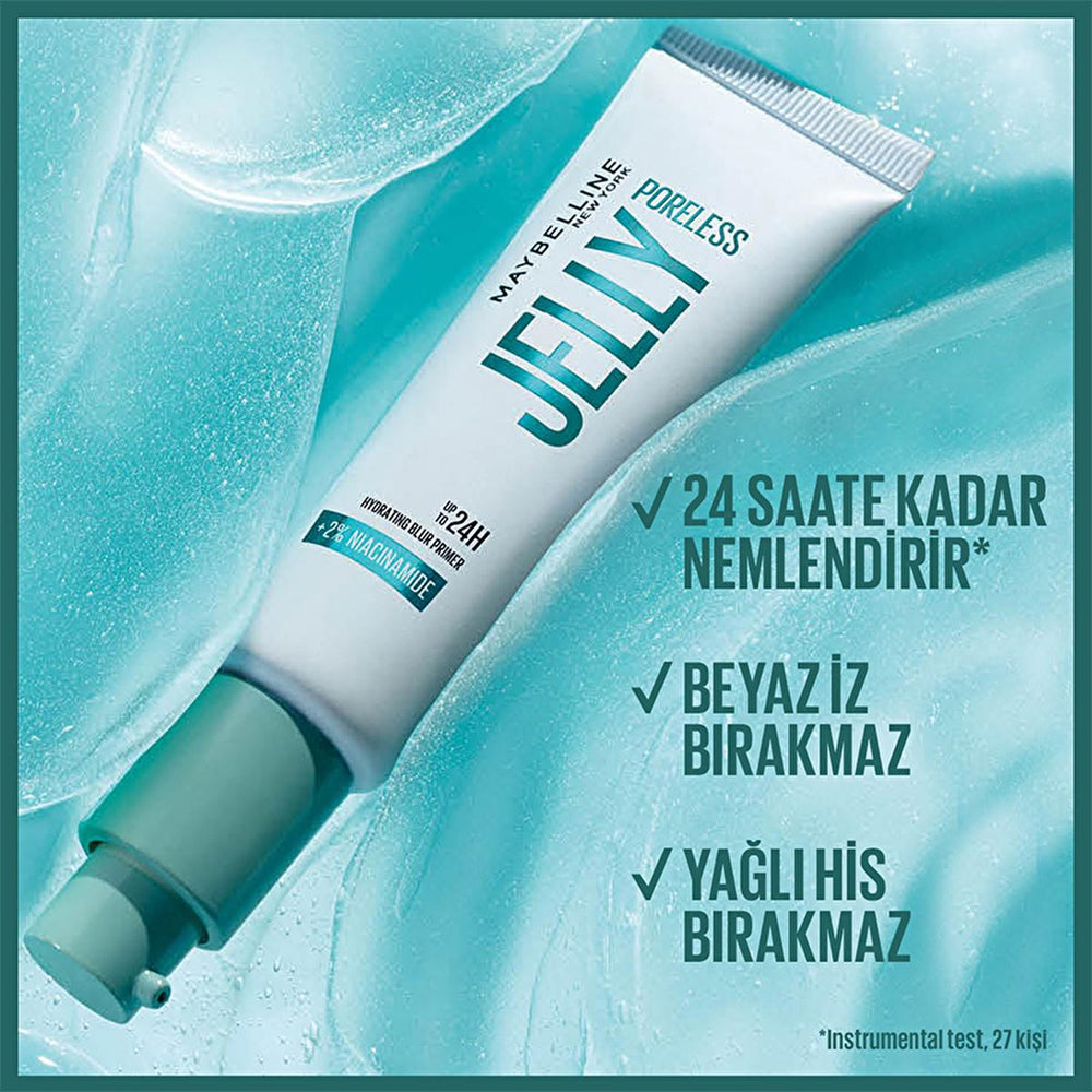 Maybelline New York Poreless Jelly Makeup Base: Minimize Pores, Hydrate, & Extend Makeup Wear with Niacinamide for Flawless Skin! Maybelline Poreless Makeup Base: Pore Minimizing & Hydrating Primer pore minimizing makeup base, poreless skin makeup, niacinamide makeup base, long lasting makeup base, hydrating makeup primer, non greasy primer, makeup base for oily skin, Maybelline poreless jelly, makeup base, pore filler, primer, makeup, beauty, pore minimizer, oily skin, combination skin, niacinamide, long l
