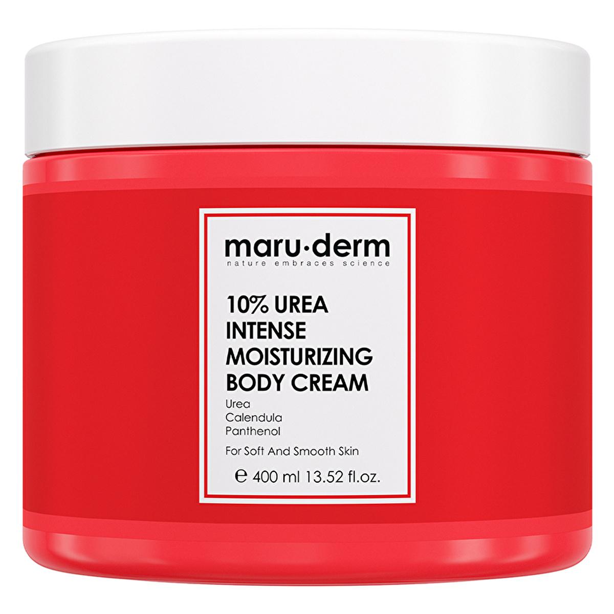 maruderm 10% urea intense moisturizing body cream, close up of maruderm urea body cream, maruderm body cream with key ingredients Maruderm 10% Urea Intense Moisturizing Body Cream 400 ml - Ideal for Dry & Sensitive Skin Maruderm 10% Urea Cream - Intense Hydration for Dry Skin maruderm, urea-cream, moisturizing-body-cream, dry-skin-treatment, sensitive-skin-care, calendula-infused, panthenol, skin-hydration, body-moisturizer, ai-generated