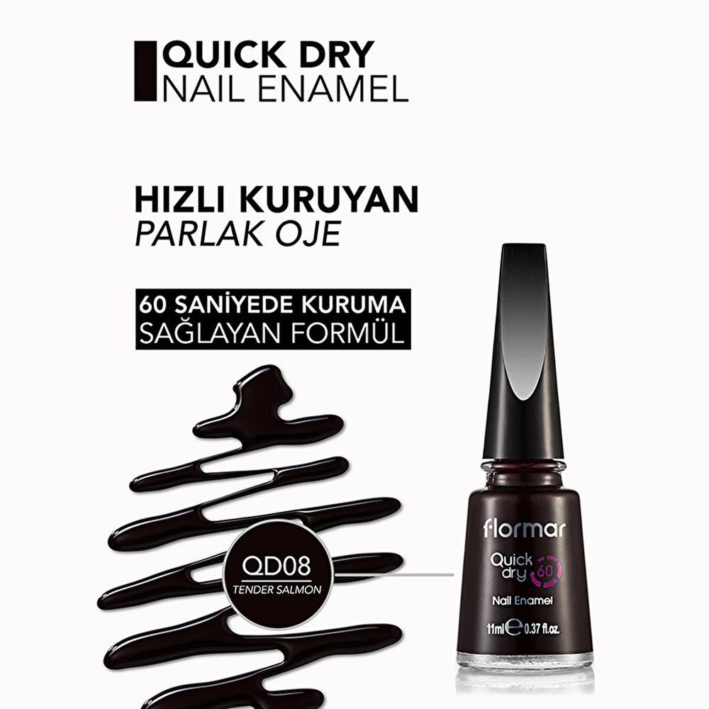 Flormar Quick Dry Nail Polish - 60-Second Drying, Highly Pigmented, Long-Lasting Nail Color - view 3