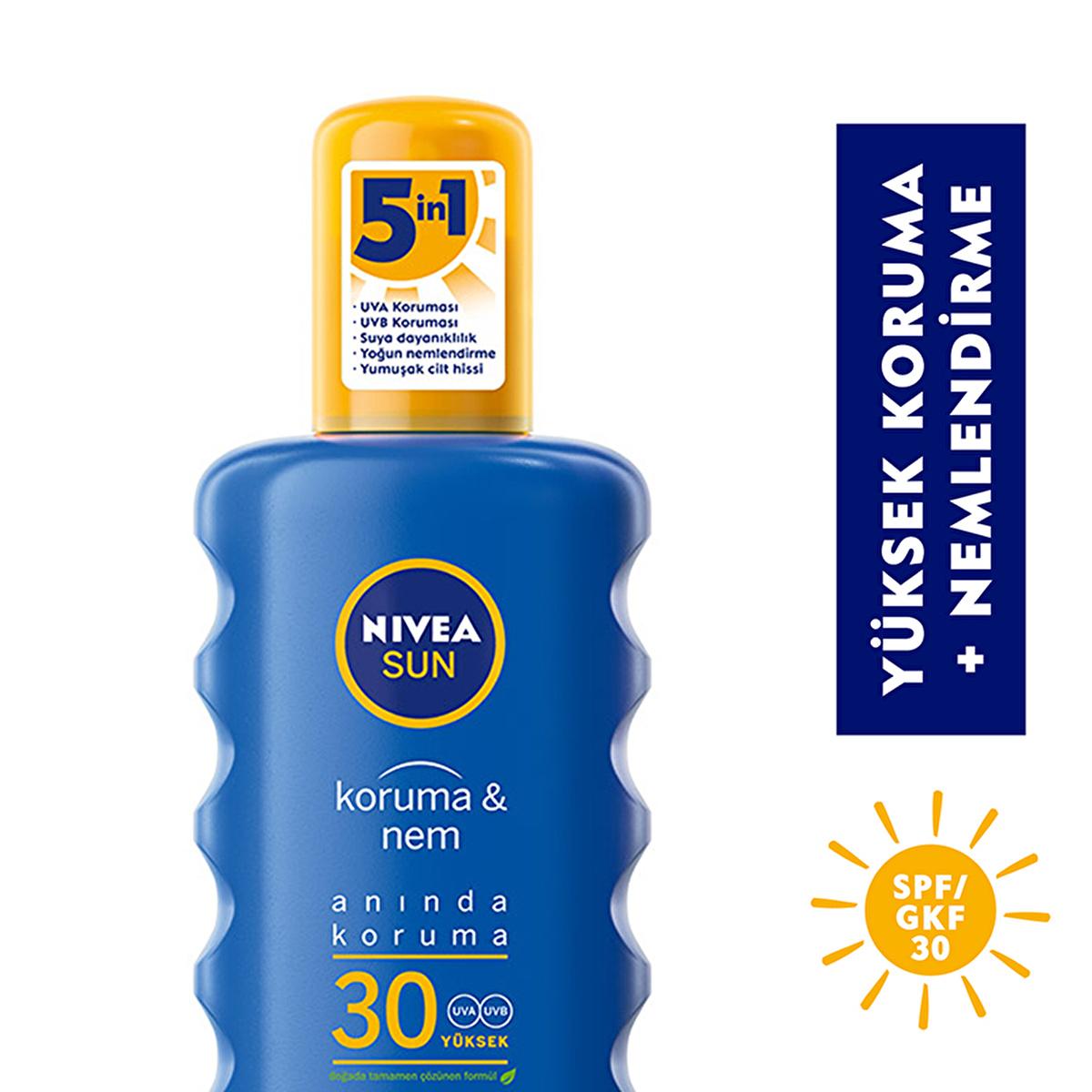 Nivea Sun SPF 30 Sunscreen Spray - 48 Hour Moisture, UVA/UVB Protection, Water Resistant, Reef Friendly - Dermatologist Tested Nivea Sun SPF 30 Spray: Moisturizing Sunscreen & UVA/UVB Protection sunscreen SPF 30, sunscreen spray, moisturizing sunscreen, water resistant sunscreen, sun protection for sensitive skin, UVA UVB protection, ocean friendly sunscreen, reef safe sunscreen, dermatologically tested sunscreen, Nivea sunscreen, sun protection, sensitive skin, fair skin, moisturizer, water activities, eco