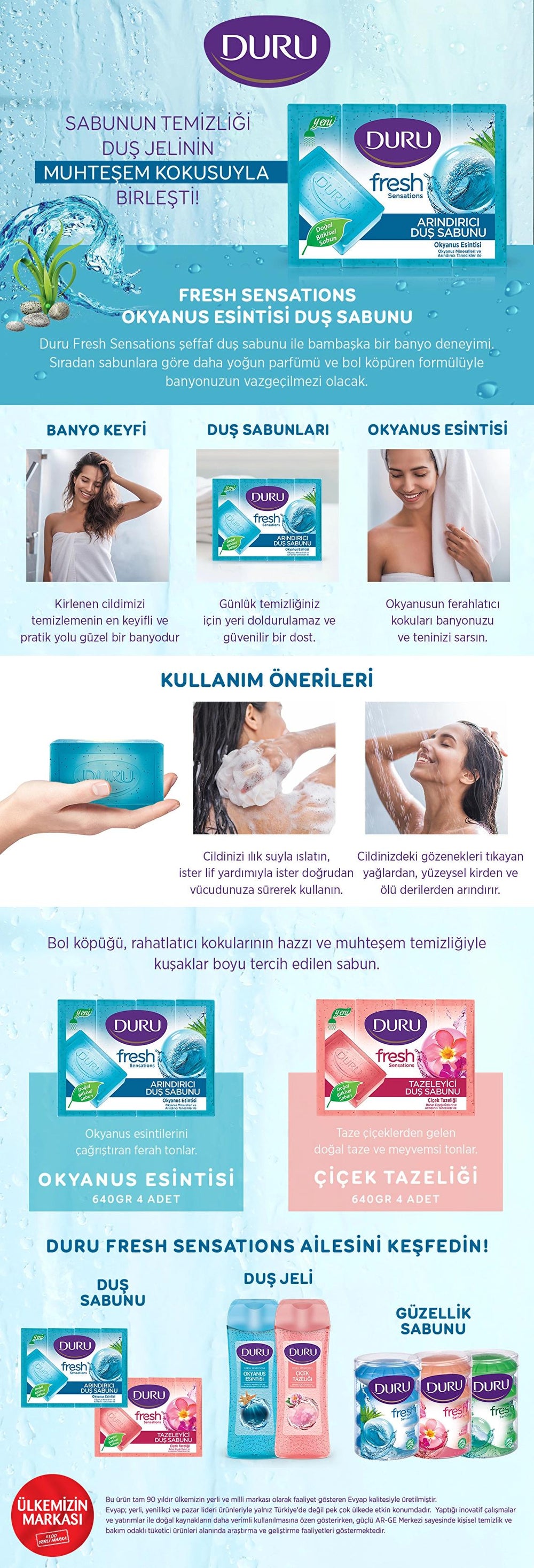 Duru Fresh Sensations Ocean Breeze Shower Soap 4 x 150g