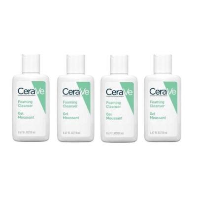 cerave foaming cleanser 4 pack, cerave skincaring product in travel sizes CeraVe Foaming Cleanser - 4 Pack | 20ml Each CeraVe Foaming Cleanser - 4 Pack | 20ml Each cerave, foaming-cleanser, skincare, cleanser, travel-size, facial-cleanser, oil-control, acne-care, skincare-routine, ai-generated