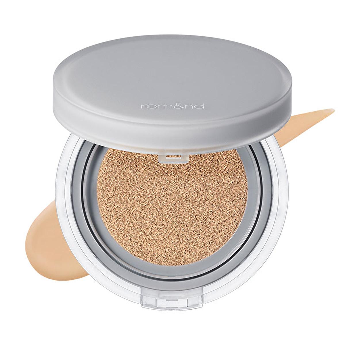 romand-nu-zero-cushion-foundation-04-beige23, packaging-of-romand-nu-zero-cushion-foundation rom&nd Nu Zero Cushion Foundation - 04 Beige23 | Flawless Finish rom&nd Nu Zero Cushion Foundation | 04 Beige23 foundation, cushion-foundation, romand, beige23, flawless-skin, natural-glow, lightweight, makeup, ai-generated, long-lasting