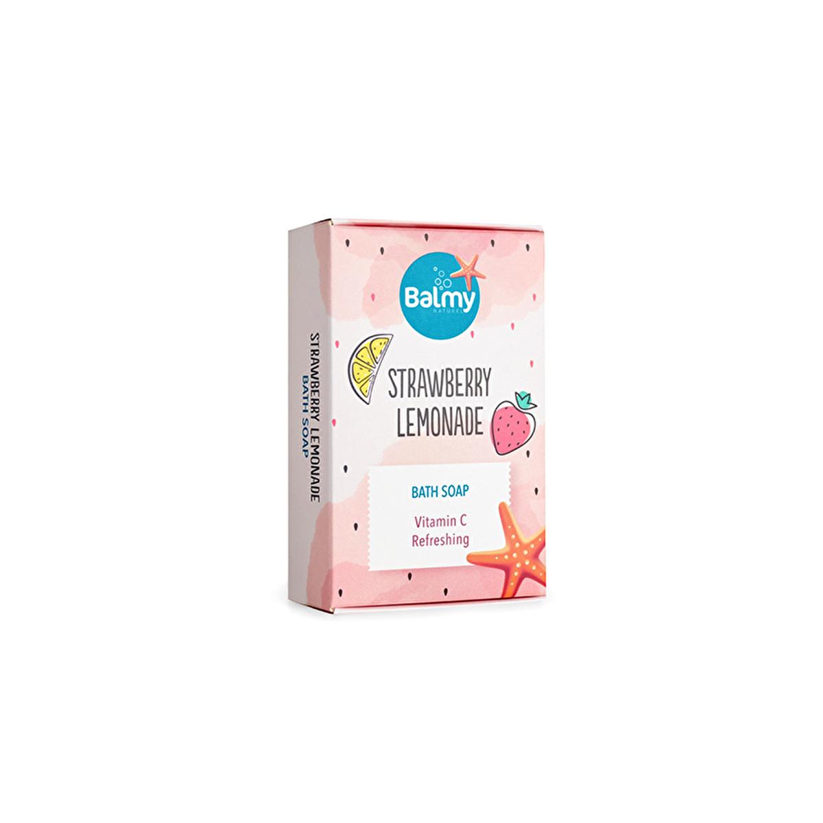 Balmy Strawberry Lemonade Scented Soap - Vitamin C Enriched, Ergonomic Design for Refreshing Bath Experience Balmy Strawberry Lemonade Scented Soap - Vitamin C &amp; Ergonomic scented soap, strawberry lemonade fragrance, vitamin C soap, ergonomic soap design, solid soap, personal care, bath products, refreshing bath, Vitamin C benefits, pleasant fragrances, ergonomic design, long-lasting fragrance