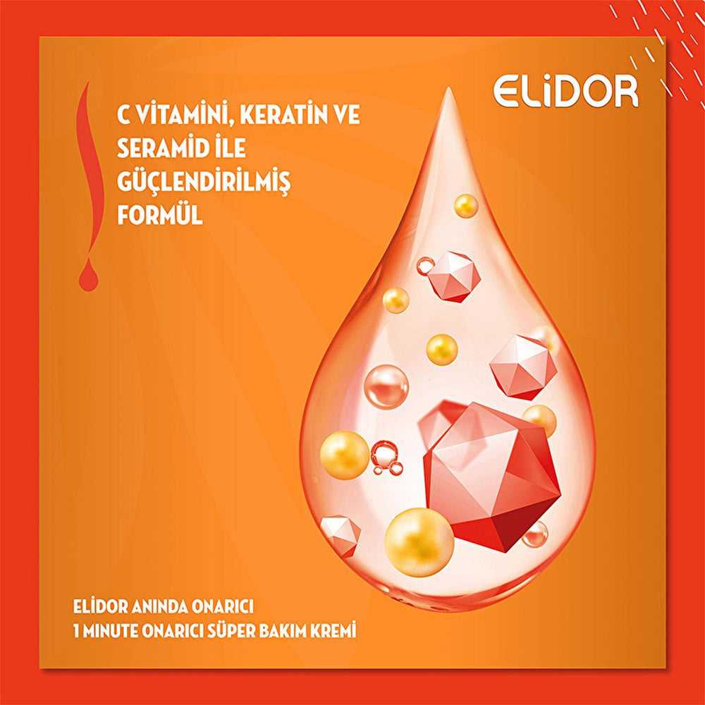 Elidor Instant Repair Hair Care Cream - 1 Minute Repair, Enriched with C Vitamin, Keratin, and Ceramide - - view 7