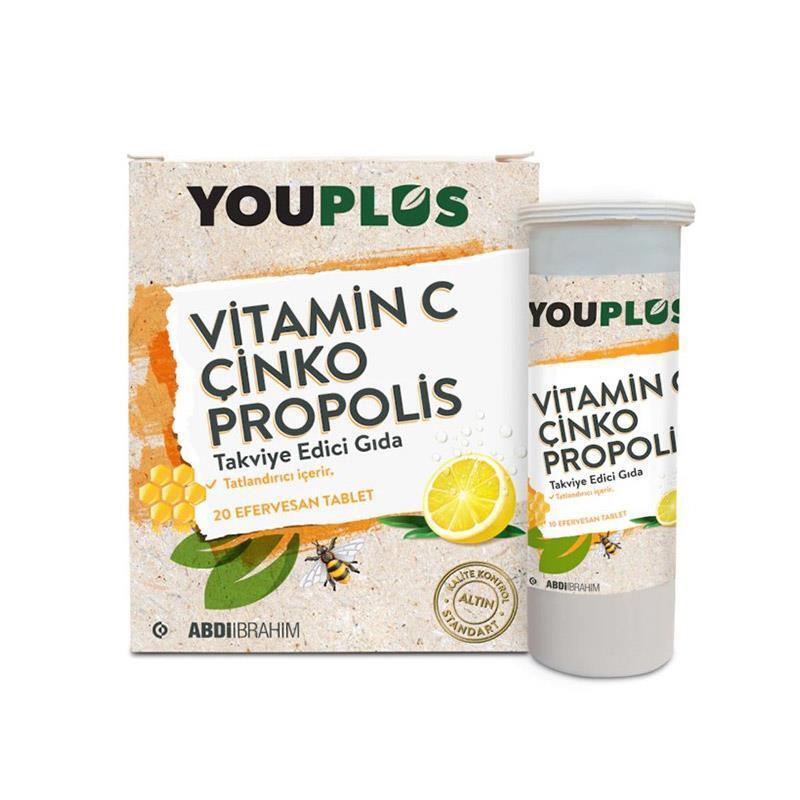 Youplus Vitamin C Effervescent Tablets with Zinc and Propolis - Immune System Support Supplement for Adults - image 2