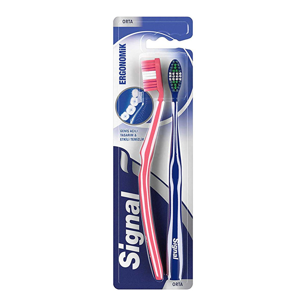 Signal Ergonomic Manual Toothbrush for Effective Oral Hygiene - Comfortable Brushing Experience - 1+1 Offer - view 2