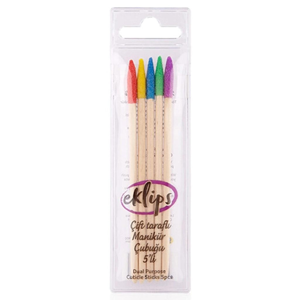 Eklips Wooden Manicure Sticks for Nail Care 5-Pack