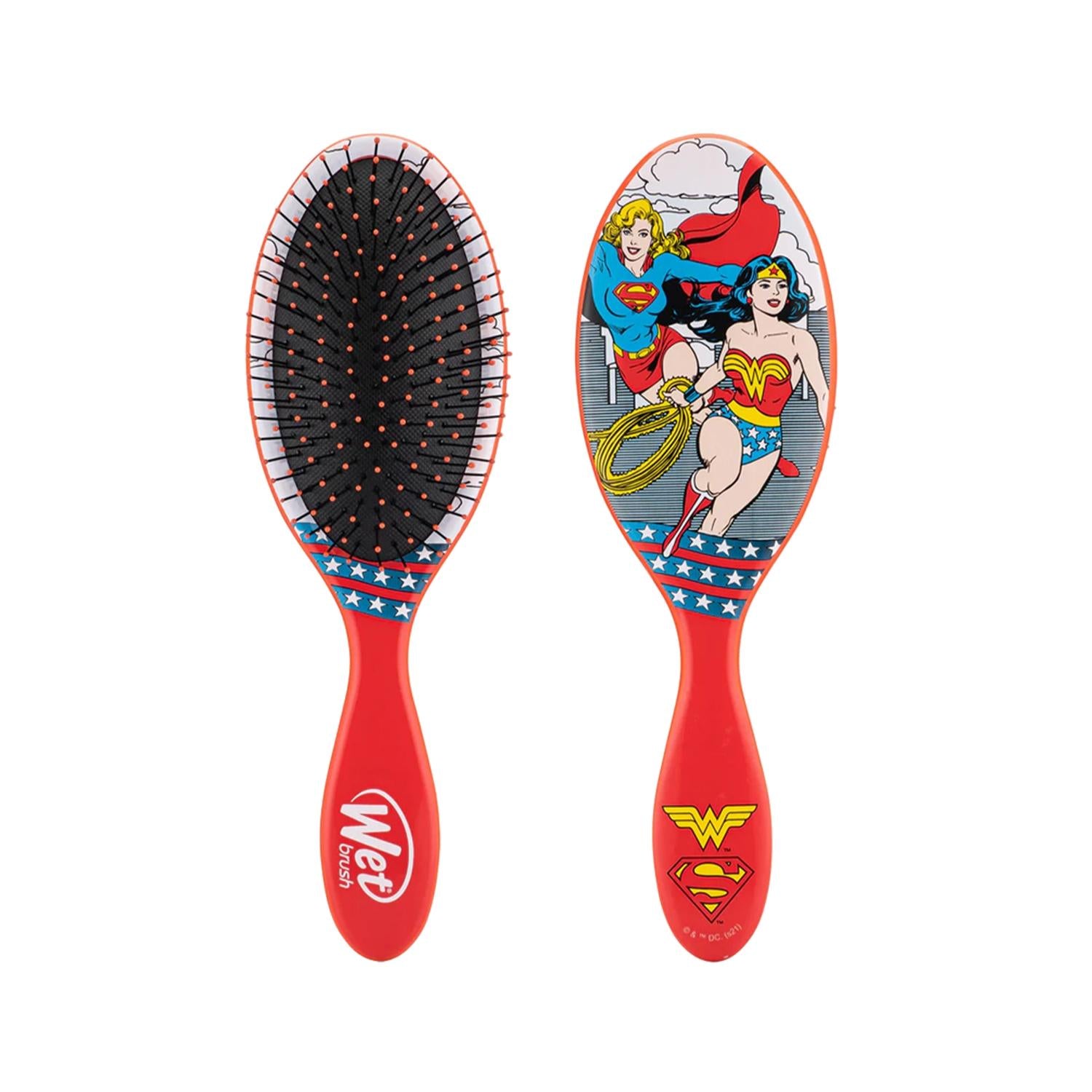 Wet Brush Justice League Supergirl And Wonder Woman Hair Brush - Unique Detangling Brush for Fans of DC Comics Superheroines Wet Brush Justice League Hair Brush - Supergirl &amp; Wonder Woman Wet Brush, Justice League hair brush, Supergirl hair accessories, Wonder Woman hair brush, themed hair brush, DC Comics hair accessories, superhero hair care, unique hair brushes, detangling hair brush, gentle hair brush, licensed character hair brush, collectible hair brushes