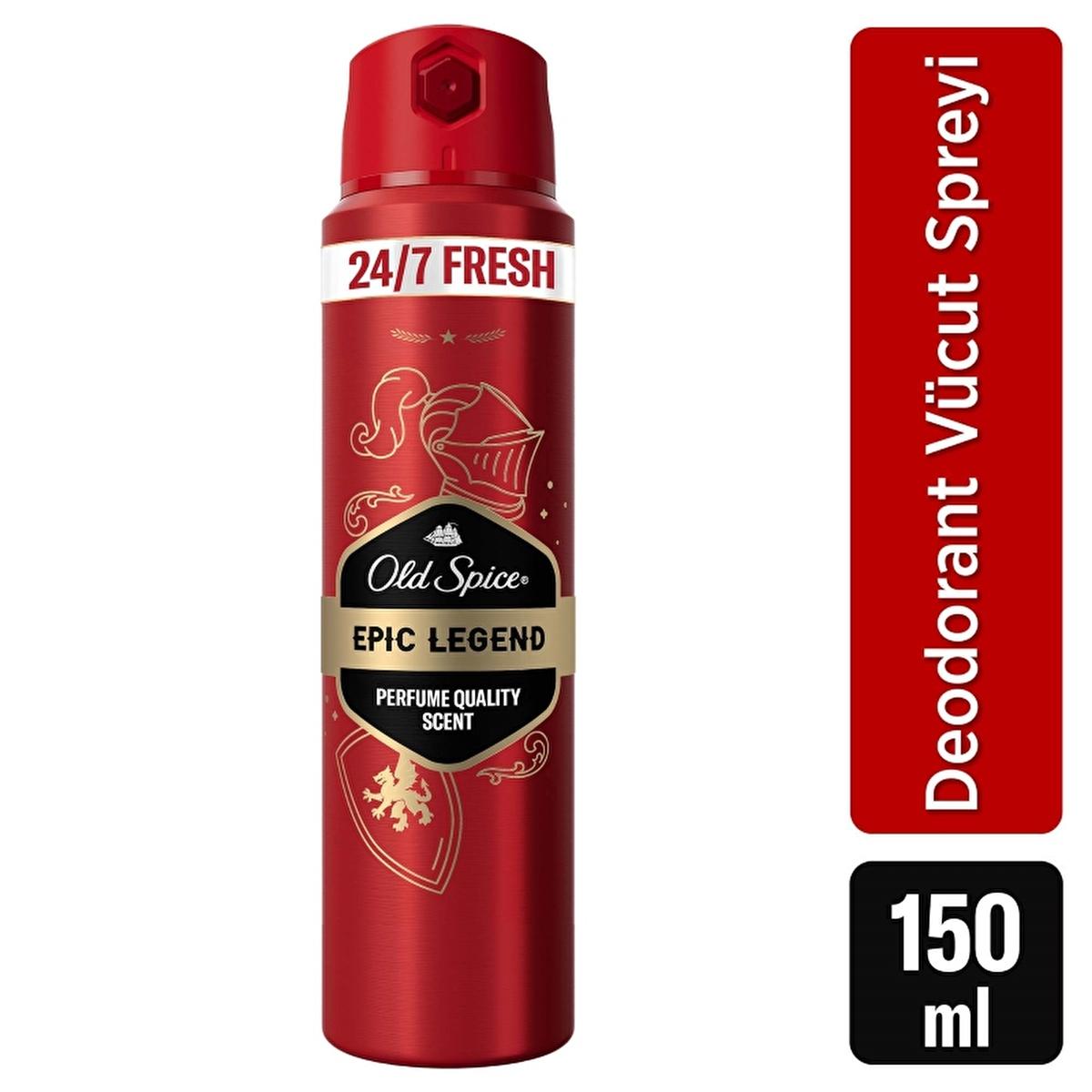 Old Spice Epic Legend: Long Lasting Men&#39;s Body Deodorant Spray - Aluminum Free, 24/7 Odor Protection with Bourbon Vanilla, Cherry Tobacco &amp; Smoked Oak Scent, 5.07 fl oz Old Spice Epic Legend Deodorant - Long Lasting Odor Protection Old Spice Deodorant, Men&#39;s Deodorant, Long Lasting Deodorant, Aluminum Free Deodorant, Body Odor Protection, Epic Legend Deodorant, Spray Deodorant, Perfume Quality Deodorant, men&#39;s grooming, body spray, fragrance, bourbon vanilla, cherry tobacco, smoked oak, warm amber, 24/7 fra