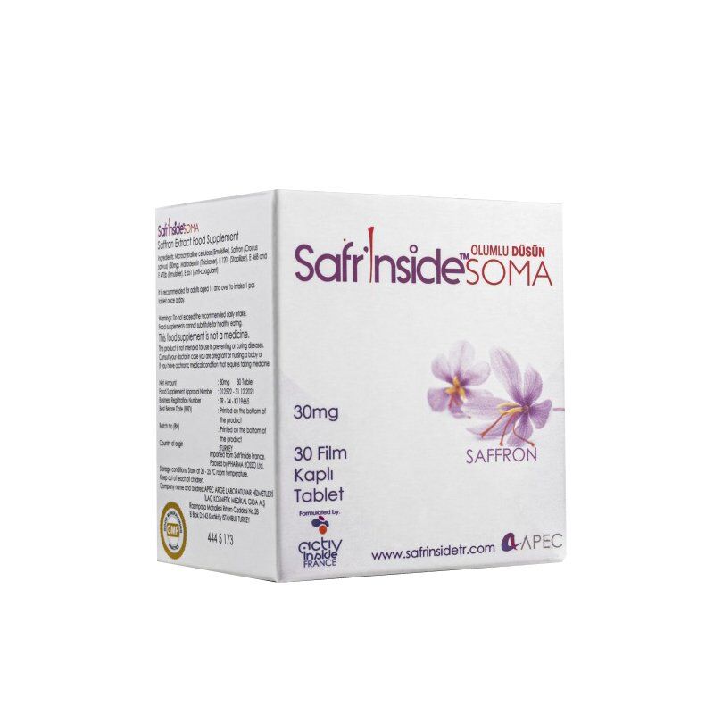 Apec Arge Safrinside SOMA 30 mg Saffron Extract 30 Tablets