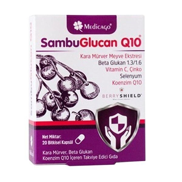 Medicago SambuGlucan Q10 Dietary Supplement with Elderberry 20 Caps