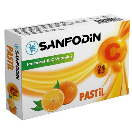 Sanfodin Orange Vitamin C Lozenges for Daily Support 24 Count