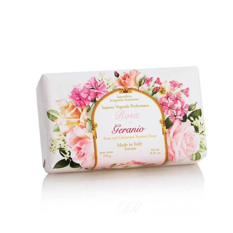 Saponificio Artigianale Fiorentino Rose &amp; Geranium Soap 250g