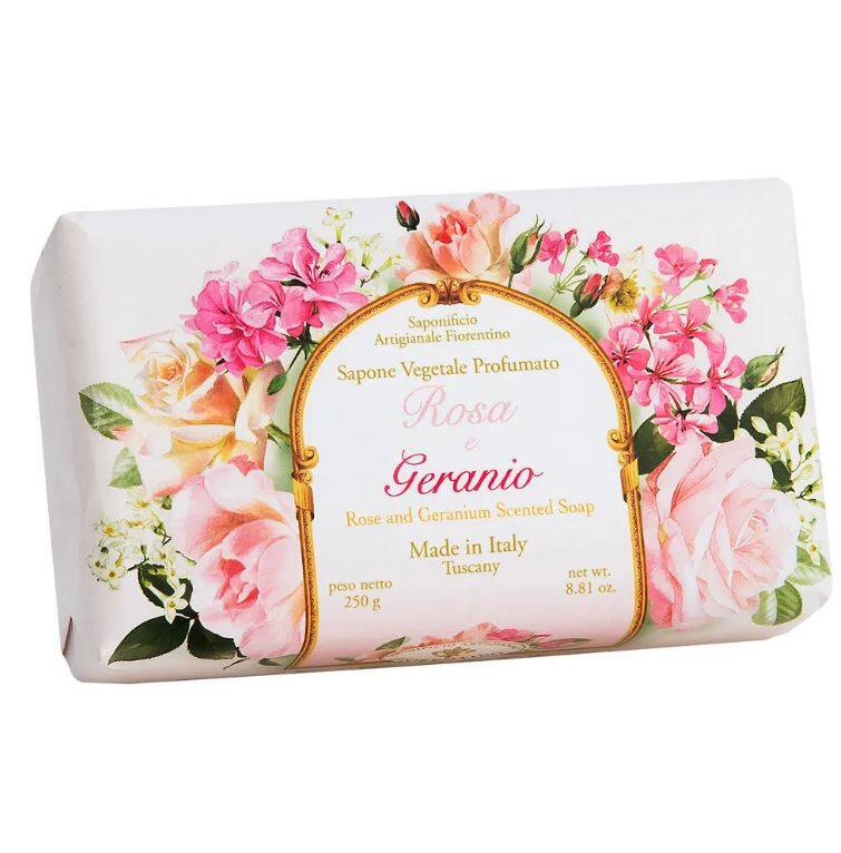 Saponificio Artigianale Fiorentino Rose &amp; Geranium Soap 250g