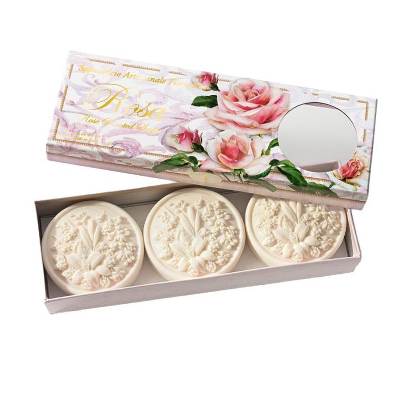 Saponificio Artigianale Fiorentino Rose Soap Set 3 x 125g