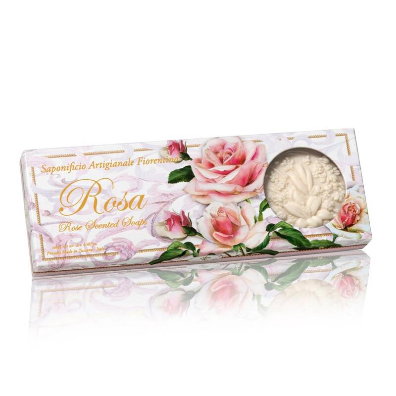 Saponificio Artigianale Fiorentino Rose Soap Set 3 x 125g