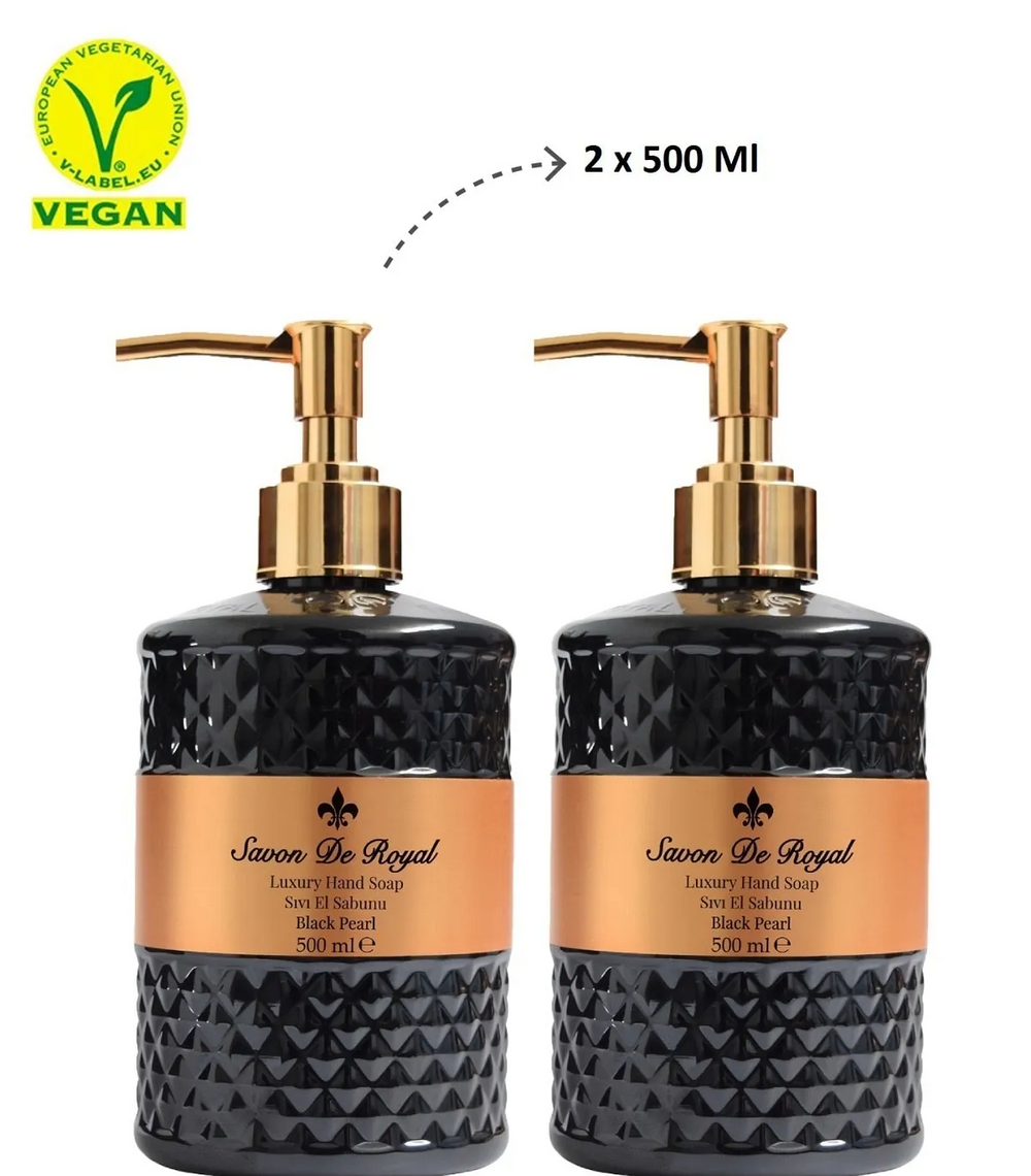 Savon de Royal Luxury Vegan Liquid Soap Black Pearl 2 X 500 Ml - Hand Soap
