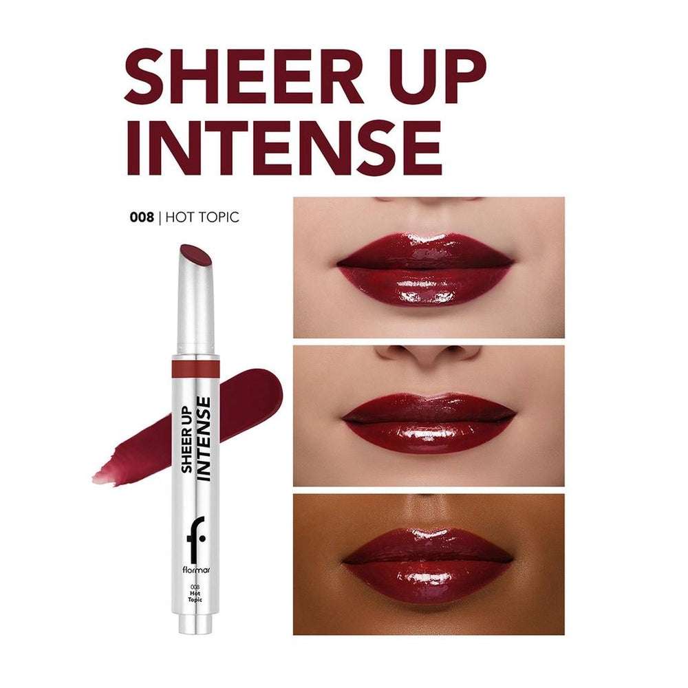 Flormar Sheer Up Gel Lipstick with Shiny Finish 008 Hot Topic