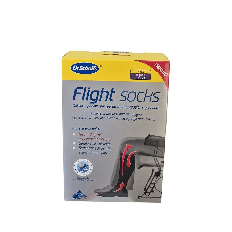 Scholl Flight Socks Compression Support Black Size 39-43 1 Pair