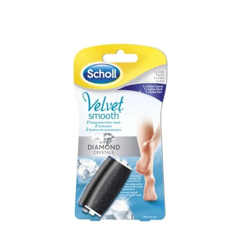 Scholl Velvet Smooth Foot File Replacement Roller Heads 2 Pack