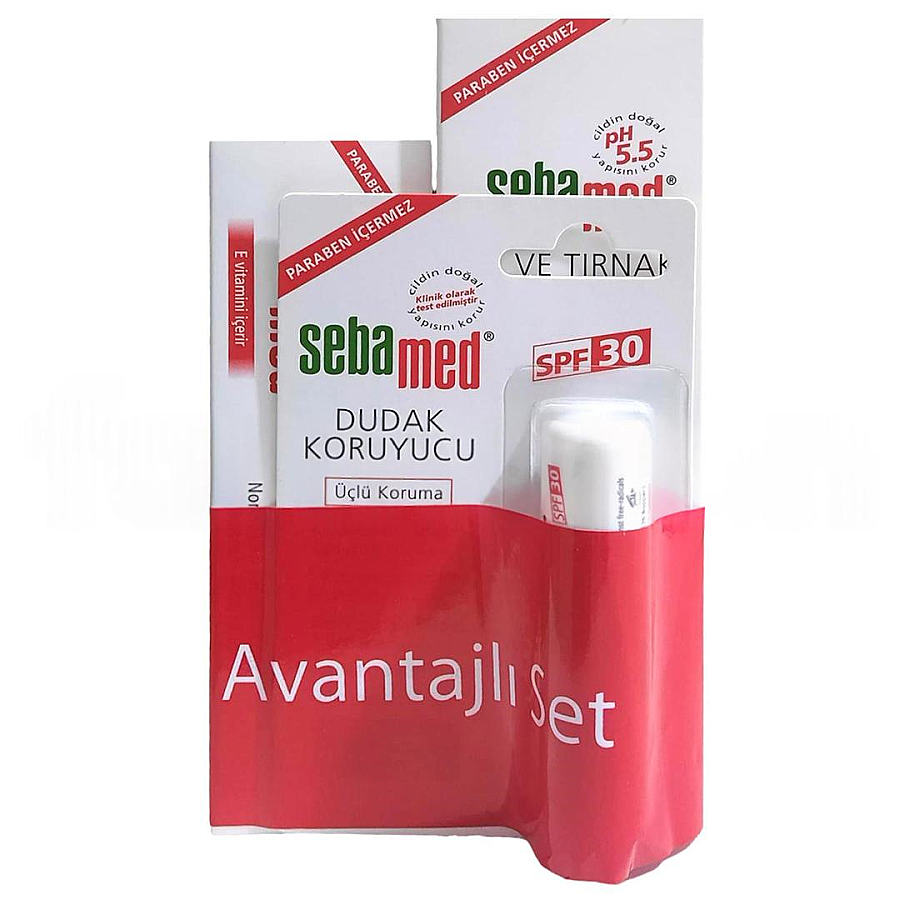 Sebamed Hand & Nail Balm, Moisturizing Cream & Lip Care Trio
