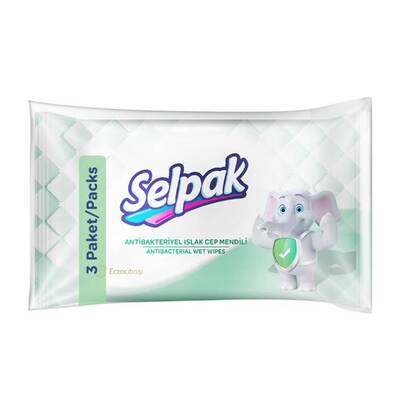 Selpak Hygienic Pocket Wet Wipes for Clean Skin 3-Pack
